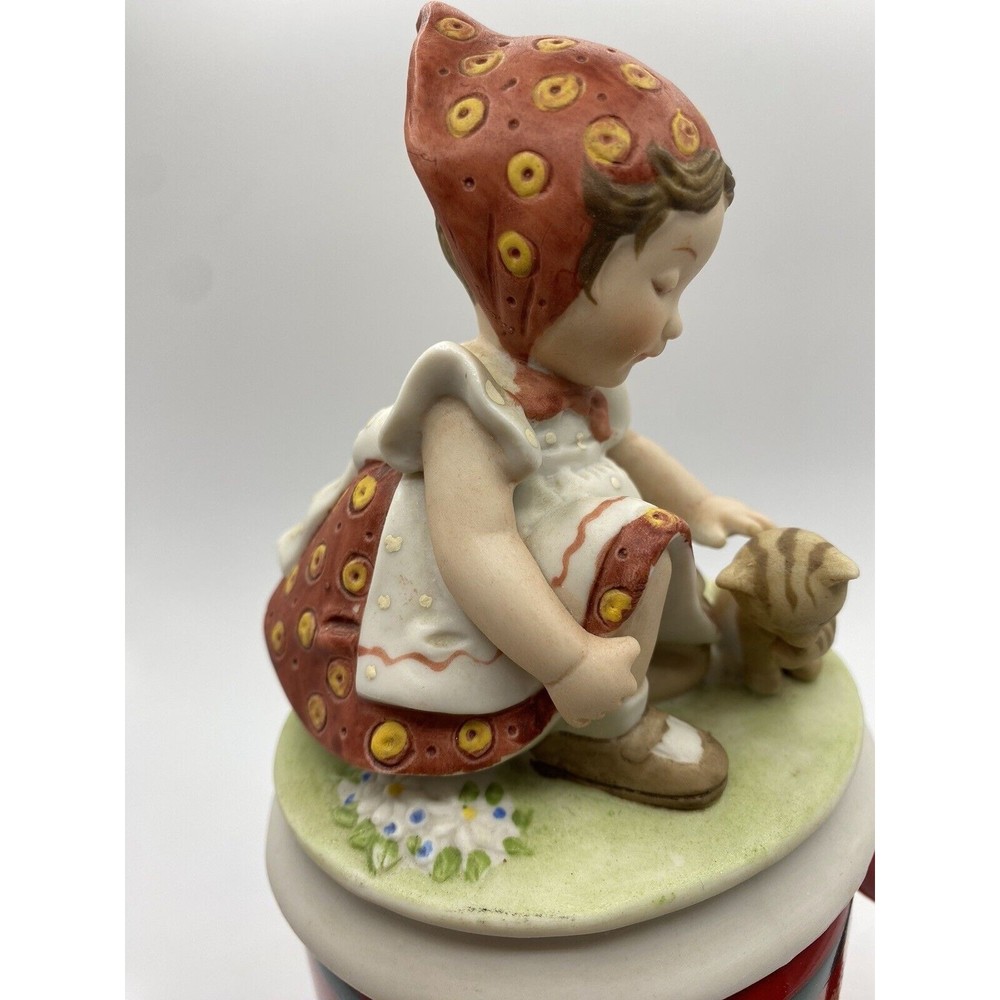 VTG Special Moments Girl Cat Figurine Gretchen Series 1 Designers' Collect 1979 - Picture 2 of 6